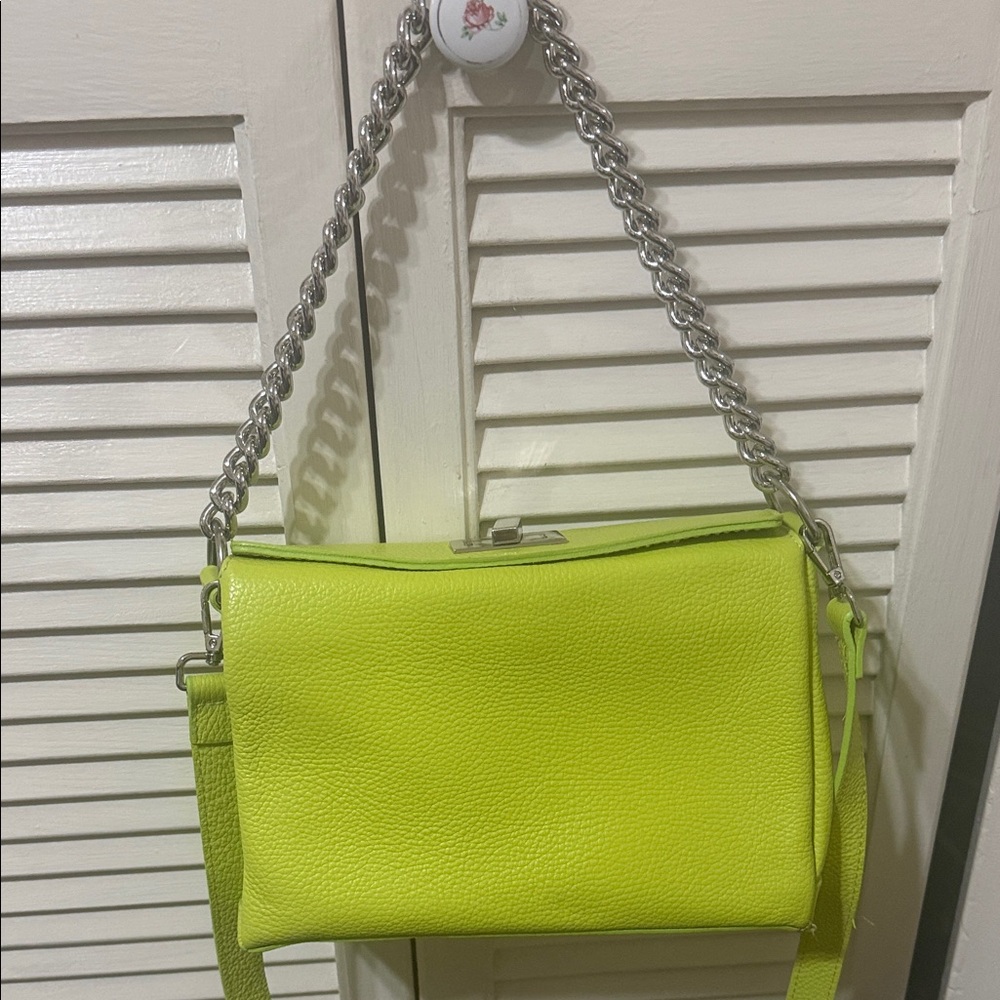 Lime Green Chain Shoulder Bag